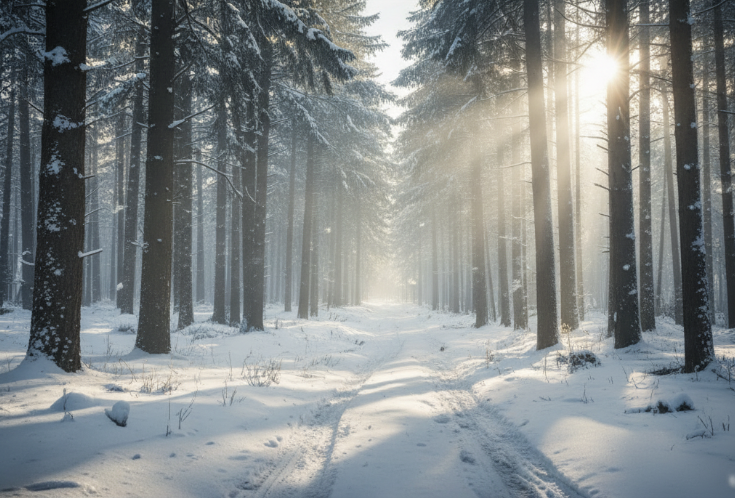 Illustratie van het seizoen Winter